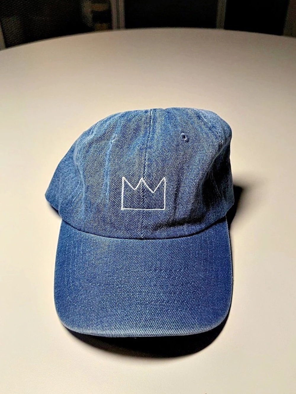 David & Young Blue Crown Washed Denim Baseball Cap Never Worn Princess Queen